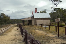 Picture of the exterior of Capertee Railway station platform before refurbishment.