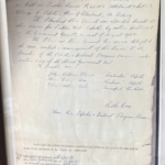 Appointment by Statutory declaration, Blaxland shire council as trustee, of Reserve 66153. It is dated 23rd April 1956, listing the outgoing trustees, John William Elbourne, Thomas Herbert Cox and Edward Allen Corlis. It is signed by the Honourable Secretary of Capertee and District Progress Association, by RM Cox and witnessed by J McFadden.