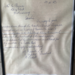 Picture of Correspondence with Department of lands re: Blaxland shire council take over trusteeship 27april1953, signed by A Russell, H Shipley, and G Tindall, who are Trustees of reserve 66153.