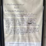 Picture of correspondence with Department of lands re: building fund 17jan1953. It advises that the trustees of the Capertee Hall fund were instructed to transfer funds to The Capertee and District Progress association for purpose of erecting a hall. The motion was decided 14 in favour and 12 against.