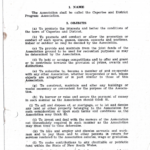 Page 1 of the original 1952 Rules of Capertee and District Progress Association. The page has the wording “Rules of Capertee and District Progress Association.1952 (which is crossed out and had 1981 written on it”. It sets out clauses 1 to 2(m)