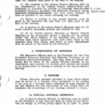 Page 3 of the original 1952 Rules of Capertee and District Progress Association. The page It sets out clauses 7 to 10(a) and has amendments to clause 7(c).