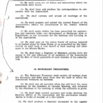 Page 5 of the original 1952 Rules of Capertee and District Progress Association. The page It sets out clauses 15 to 16(d) and has amendments to clause 15(a).